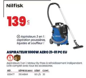 Nilfisk - Aspirateur 1000W Aero 21-01 PC EU offre à 139€ sur Au Forum du Bâtiment