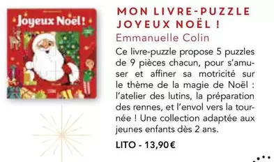 Lito - Mon Livre-Puzzle Joyeux Noël ! offre à 13,9€ sur Maison de la Presse