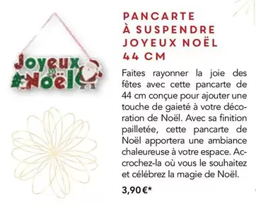 Pancarte À Suspendre Joyeux Noël offre à 3,9€ sur Maison de la Presse