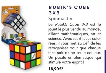 Spinmaster - Rubik's Cube offre à 18,9€ sur Maison de la Presse