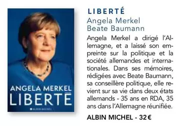 Albin Michel - Angela Berkel Beate Baumann offre à 32€ sur Maison de la Presse