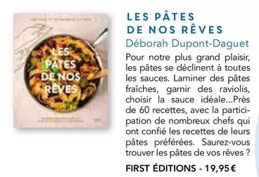 Les Pâtes De Nos Reves offre à 19,95€ sur Maison de la Presse