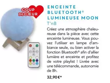 T'nB - Enceinte Bluetooth® Lumineuse Moon offre à 32,9€ sur Maison de la Presse