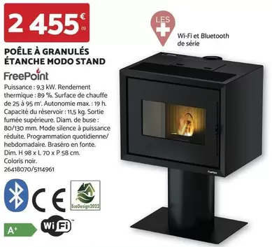 Promo Poêle À Granulés Étanche Dim Modo Stand Freepoint - Efficacité et Design