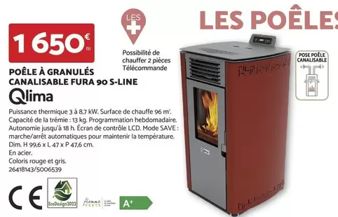 Écran Poêle À Granulés Canalisable Fura 90 S-line - Performance et style pour un chauffage optimal