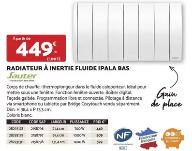 Sauter - Radiateur À Inertie Fluide Ipala Bas