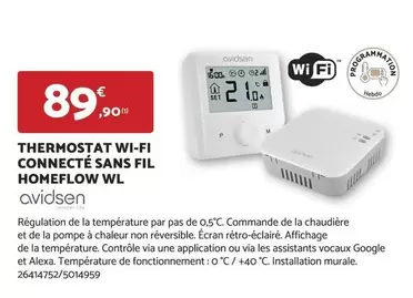 Thermostat Wi-Fi Connecté Sans Fil Homeflow WL - Écran moderne, contrôle à distance, efficacité énergétique