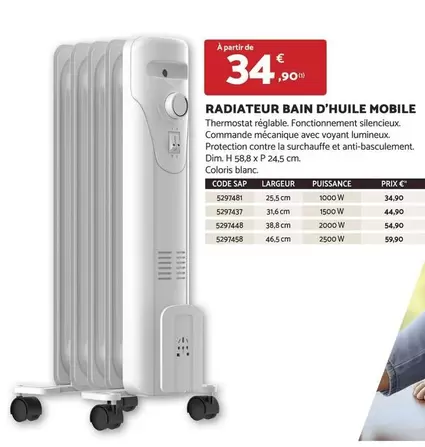 Dim - Radiateur Bain D'huile Mobile