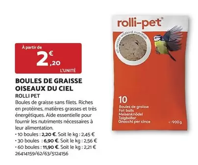 Rolli - -pet - Boules De Graisse Oiseaux Du Ciel