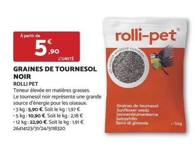 Rolli -  Pet - Graines De Tournesol Noir