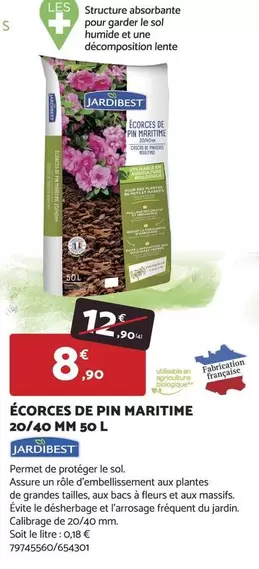 Jardiset - Écorces De Pin Maritime 20/40 Mm 50 L