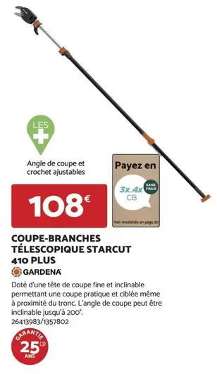 Gardena Starcut 410 Plus : Coupe-branches Télescopique avec Promo et Caractéristiques Exceptionnelles