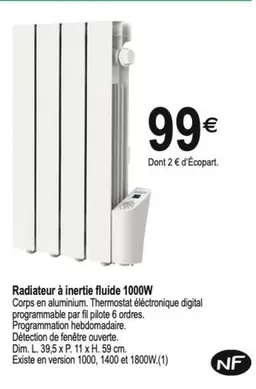 Dim - Radiateur À Inertie Fluide 1000w offre à 99€ sur Tridôme