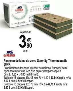 Kraft - Panneau De Laine De Verre Serenity Thermocoustic offre à 3,9€ sur Tridôme