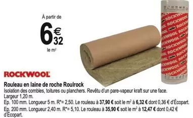 Kraft - Rouleau En Laine De Roche Roulrock offre à 6,32€ sur Tridôme