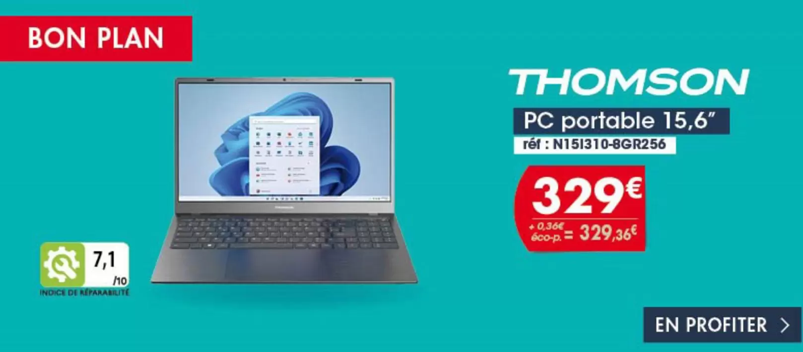 Thomson - Pc Portable offre à 329€ sur PRO&Cie