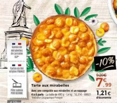 Tarte Aux Mirabelles offre à 7,99€ sur Maison Thiriet