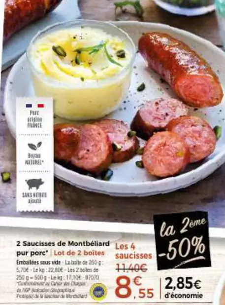 Cars - 2 Saucisses De Montbéliard Pur Porc offre à 8,55€ sur Maison Thiriet