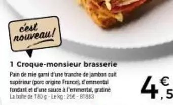 Cat - 1 Croque-monsieur Brasserie offre à 4,5€ sur Maison Thiriet