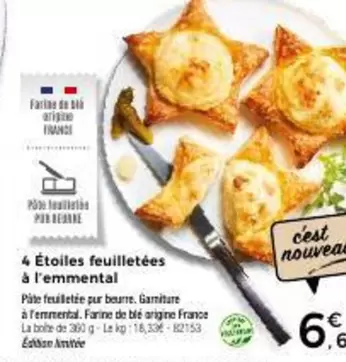 4 Étoiles Feuilletées À L'emmental offre à 6,6€ sur Maison Thiriet