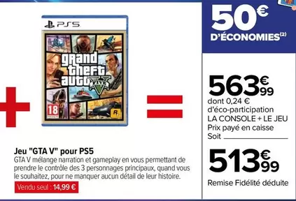 Jeu "GTA V" pour PS5