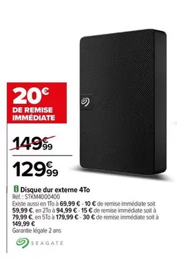 Seagate - Disque Dur Externe 4to