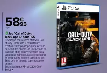 Jeu "call Of Duty : Black Ops 6" Pour Ps5