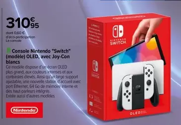 Nintendo Switch Oled - Console avec Joy-con Blancs