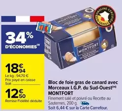 Bloc de Foie Gras de Canard I.G.P. du Sud-Ouest - Délicieux morceaux, promotion spéciale