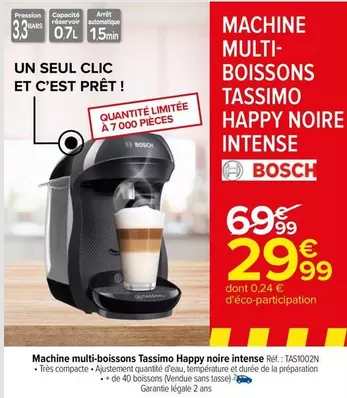 Tassimo Happy Noire Intense : la machine multi-boissons Bosch pour des saveurs variées à la maison