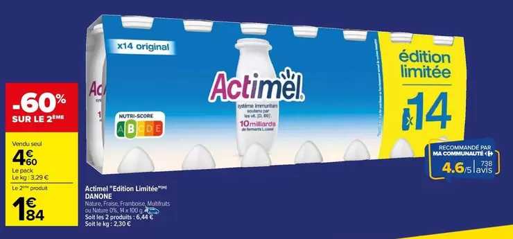 Danone - Actimel Desodorante offre à 4,6€ sur Carrefour