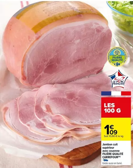 carrefour - jambon cuit supérieur fromage