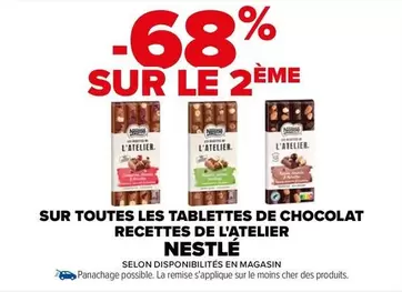 Nestlé - Recettes de l'atelier sur toutes les tablettes de chocolat