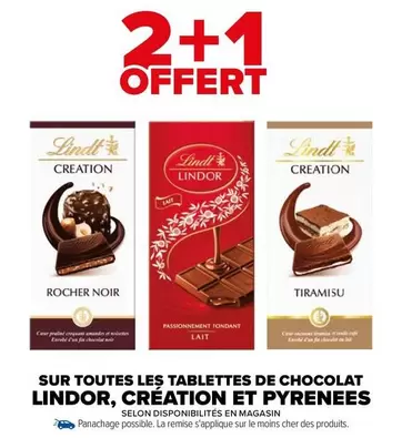 Lindt - Découvrez les Tablettes de Chocolat Lindor, Création et Pyrénées avec Promotions Exclusives!