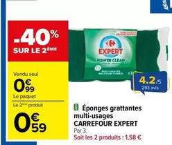 Carrefour - Éponges Grattantes Multi-usages