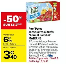 Materne Pom'Potes Sans Sucres Ajoutés - Format Familial : Goût et Bien-être pour toute la famille