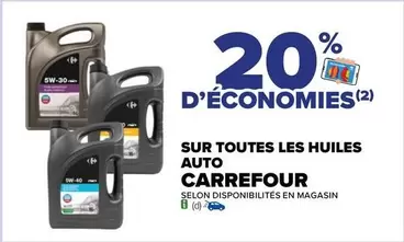 carrefour - sur toutes les huiles auto