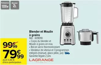 lagrange - blender et moulin à grains