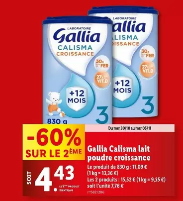 Gallia - Calisma Lait Poudre Croissance