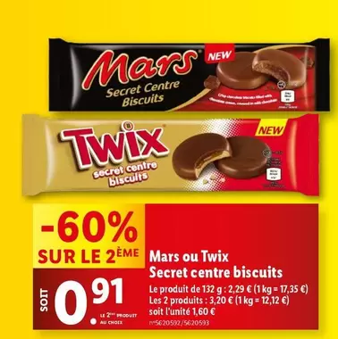 Mars Ou Twix - Secret Centre Biscuits