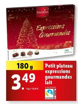 Favorina - Petit Plateau Expressions Gourmandes Lait : un délice à savourer!