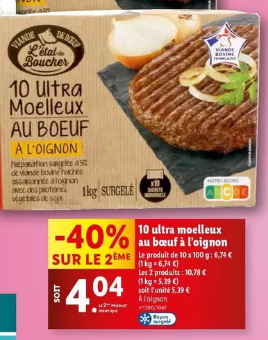 L'Étal Du Boucher - 10 Ultra Moelleux Au Boeuf À L'Oignon : Promo Spéciale sur des Délices Savoureux