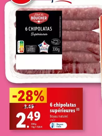 L'Étal Du Boucher - 6 Chipolatas Supérieures