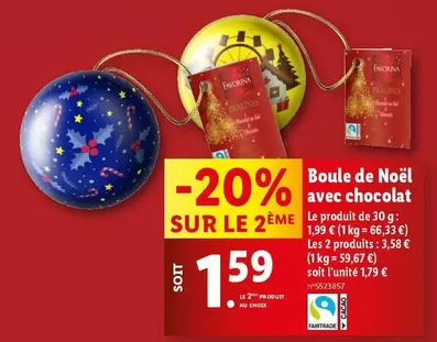 Favorina - Boule De Noël Avec Chocolat