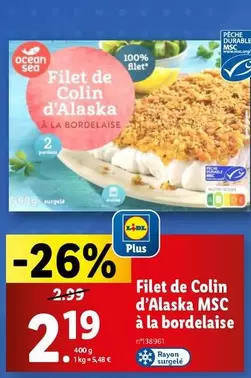 Filet De Colin D'Alaska Msc A La Bordelaise