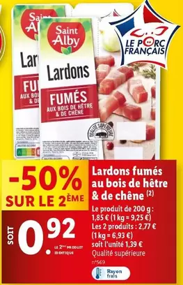 Saint Alby - Lardons Fumés au Bois de Hêtre & de Chêne : Un goût authentique et savoureux