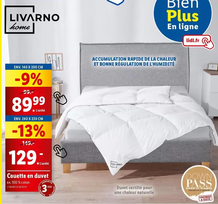 livarno home - couette en duvet