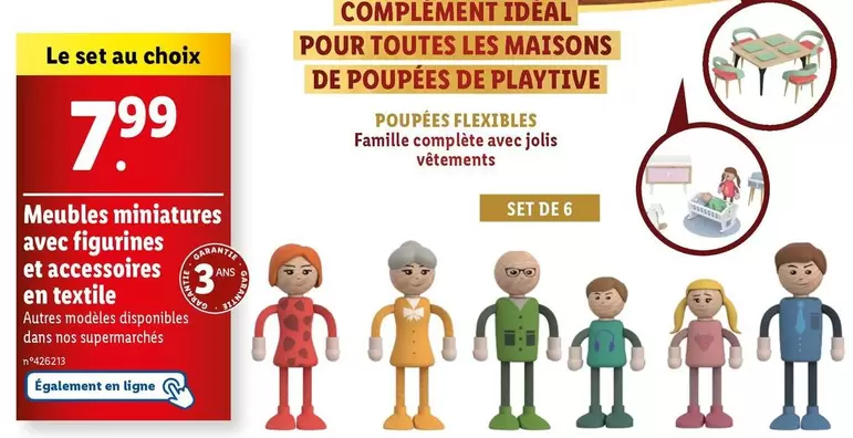 Meubles Miniatures avec Figurines et Accessoires en Textile - Idéal pour Décorations et Jeux