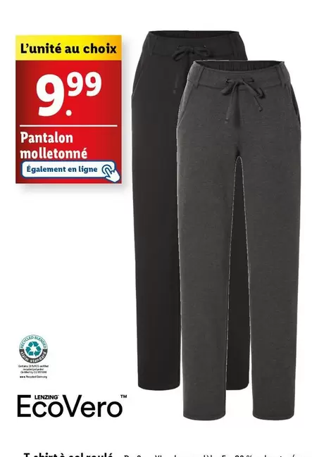 ecovero - pantalon molletonne