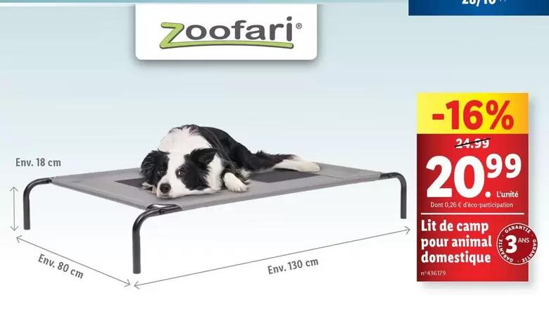 Zoofari - Lit De Camp Pour Animal Domestique